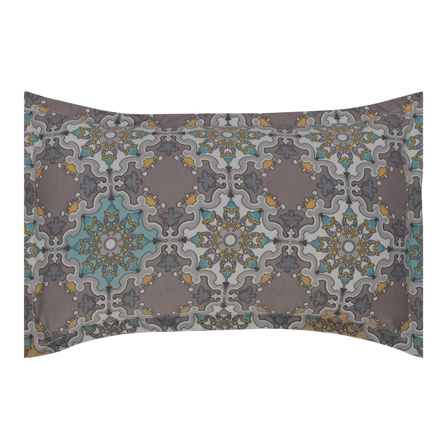 Turkish Stencil Pattern 4 Pieces Polyester Double Bedding Set (Multicolor)
