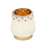 Decorative Votive Candle Stand with Golden Branch- Beige and Gold