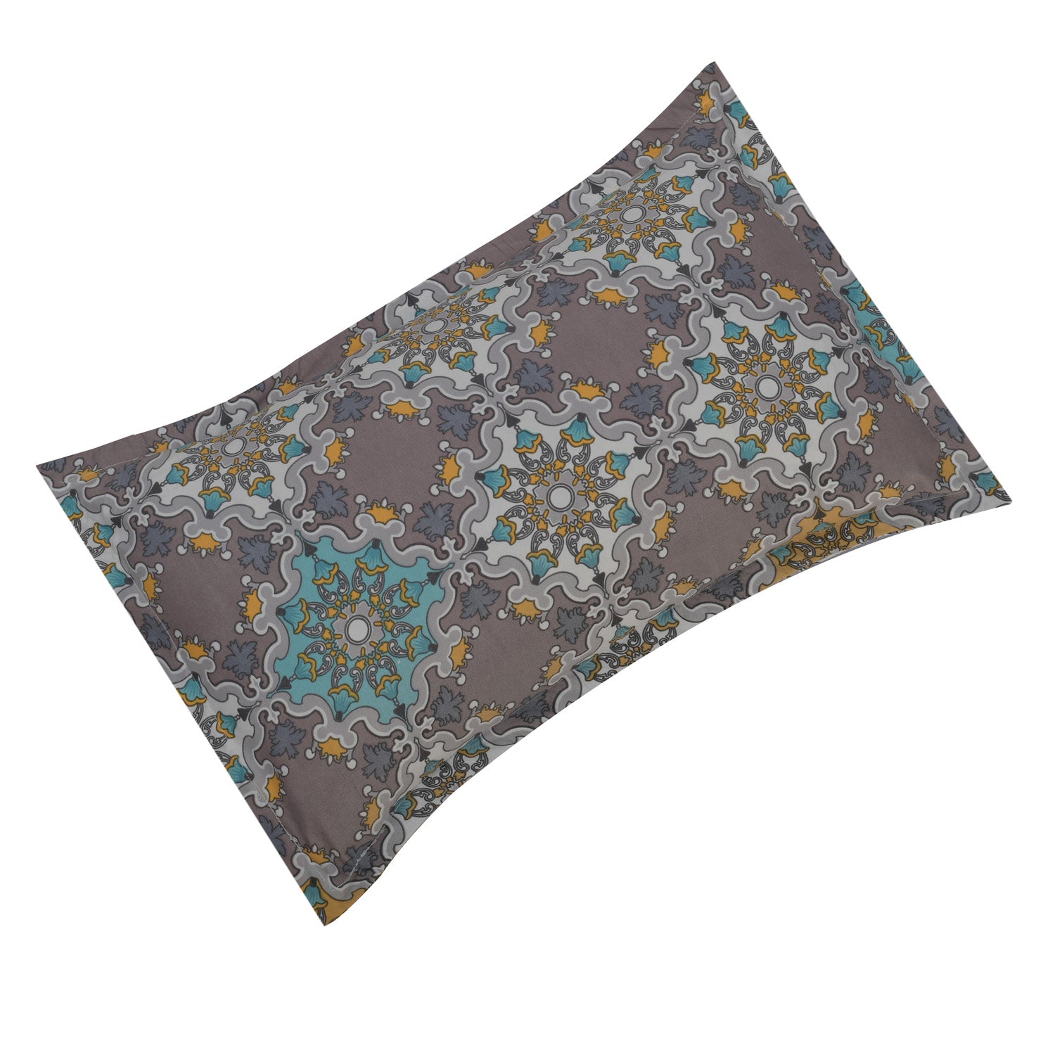 Turkish Stencil Pattern 4 Pieces Polyester Double Bedding Set (Multicolor)