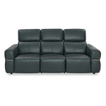 Castel 3 Seater Leather Electric Sofa Recliner- Green