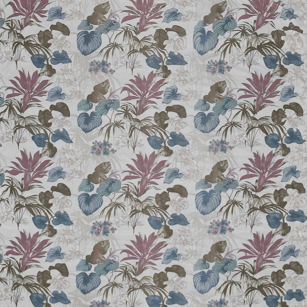 Floral 4 Pieces Polyester Double Bedding Set (Blue)
