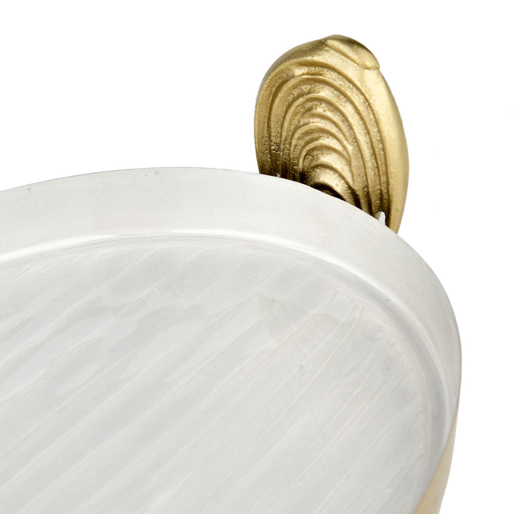 Decorative Tray with Arch Handle- Cream and Gold