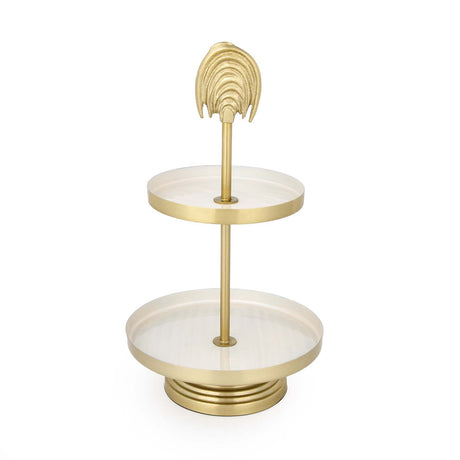 Two Tier Pastry Stand- Cream and Gold