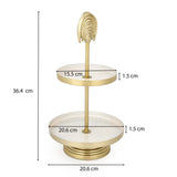 Two Tier Pastry Stand- Cream and Gold