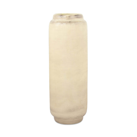 Decorative Tall Floor Oval Vase- White