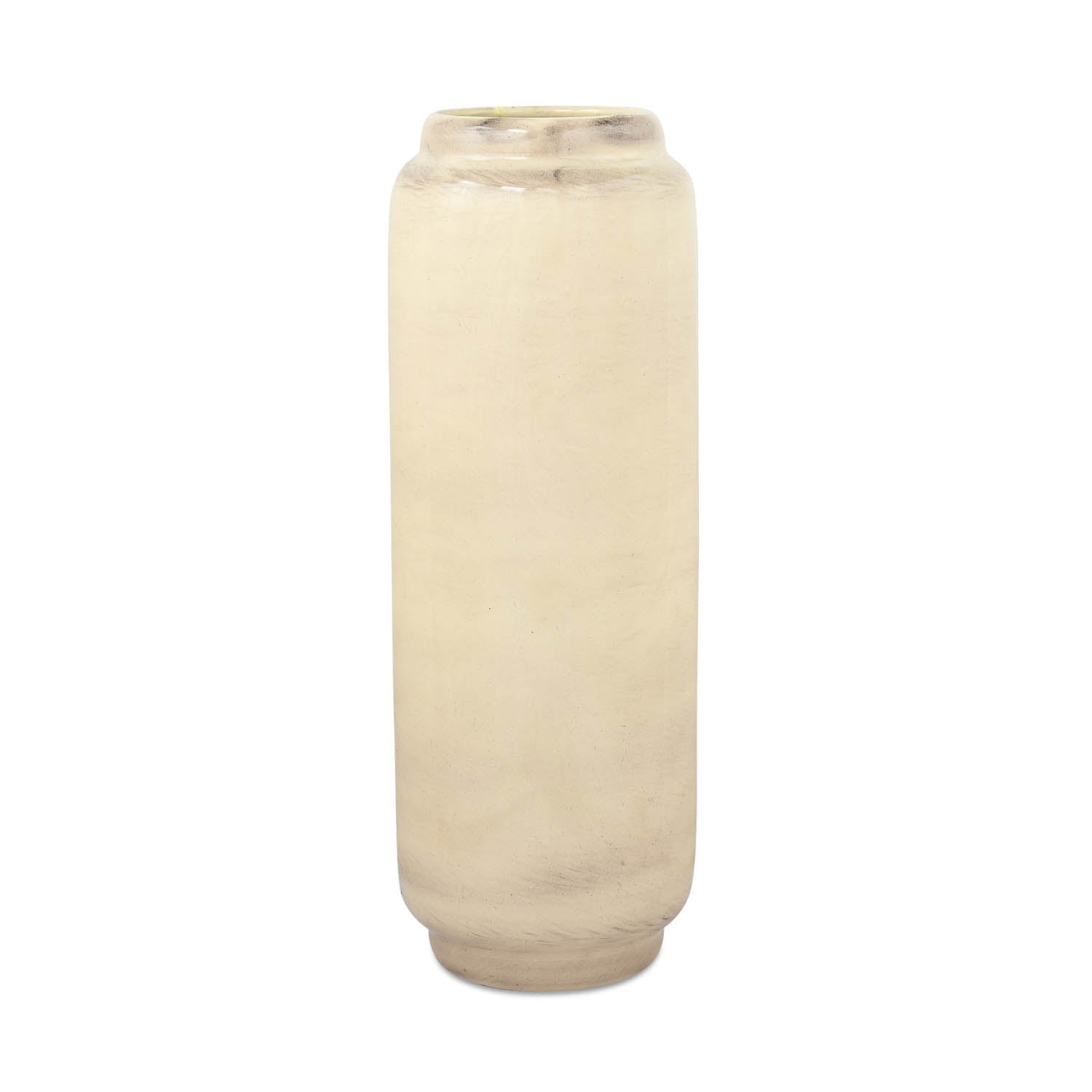 Decorative Tall Floor Oval Vase- White