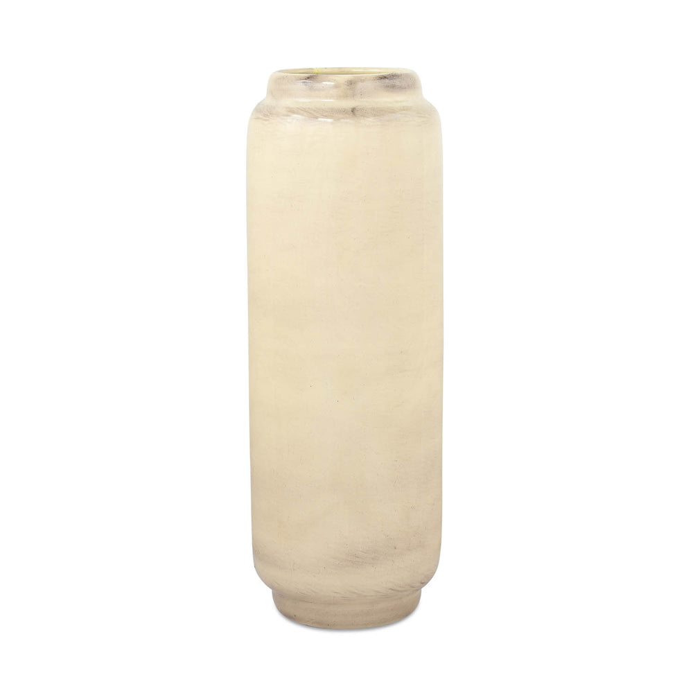 Decorative Tall Floor Oval Vase- White
