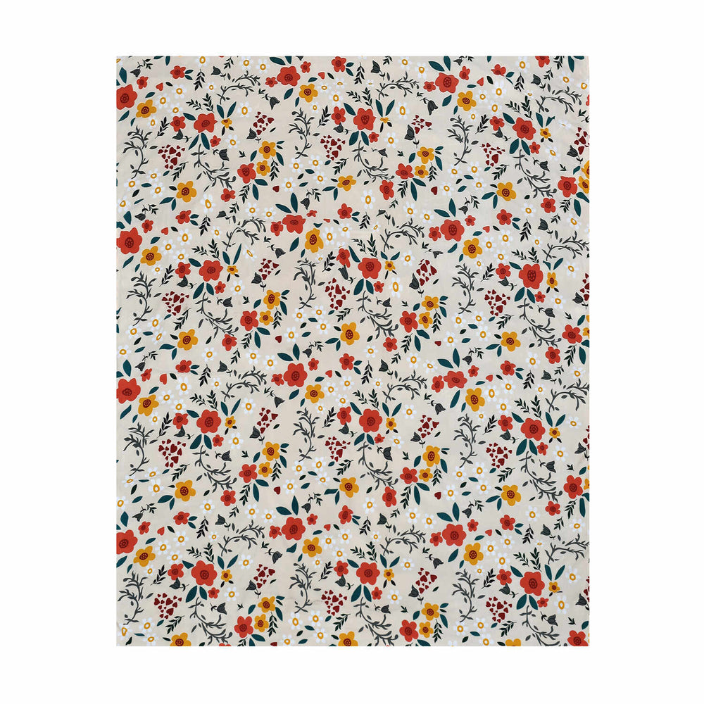 Floral 4 Pieces Polyester Double Bedding Set (Multicolor)