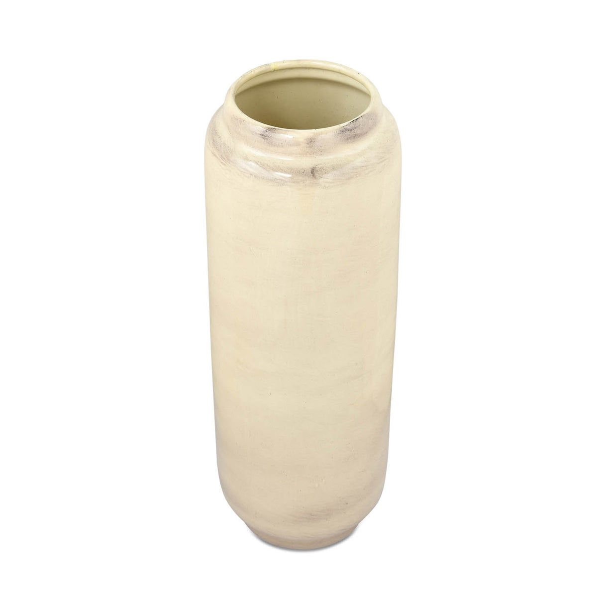 Decorative Tall Floor Oval Vase- White