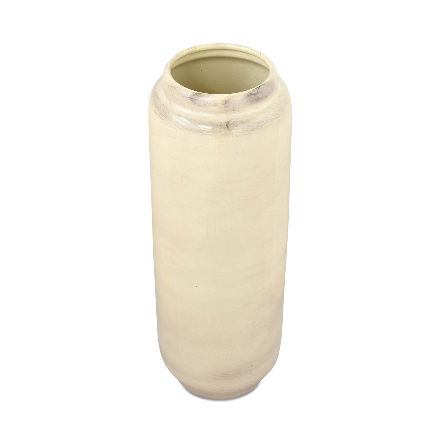 Decorative Tall Floor Oval Vase- White