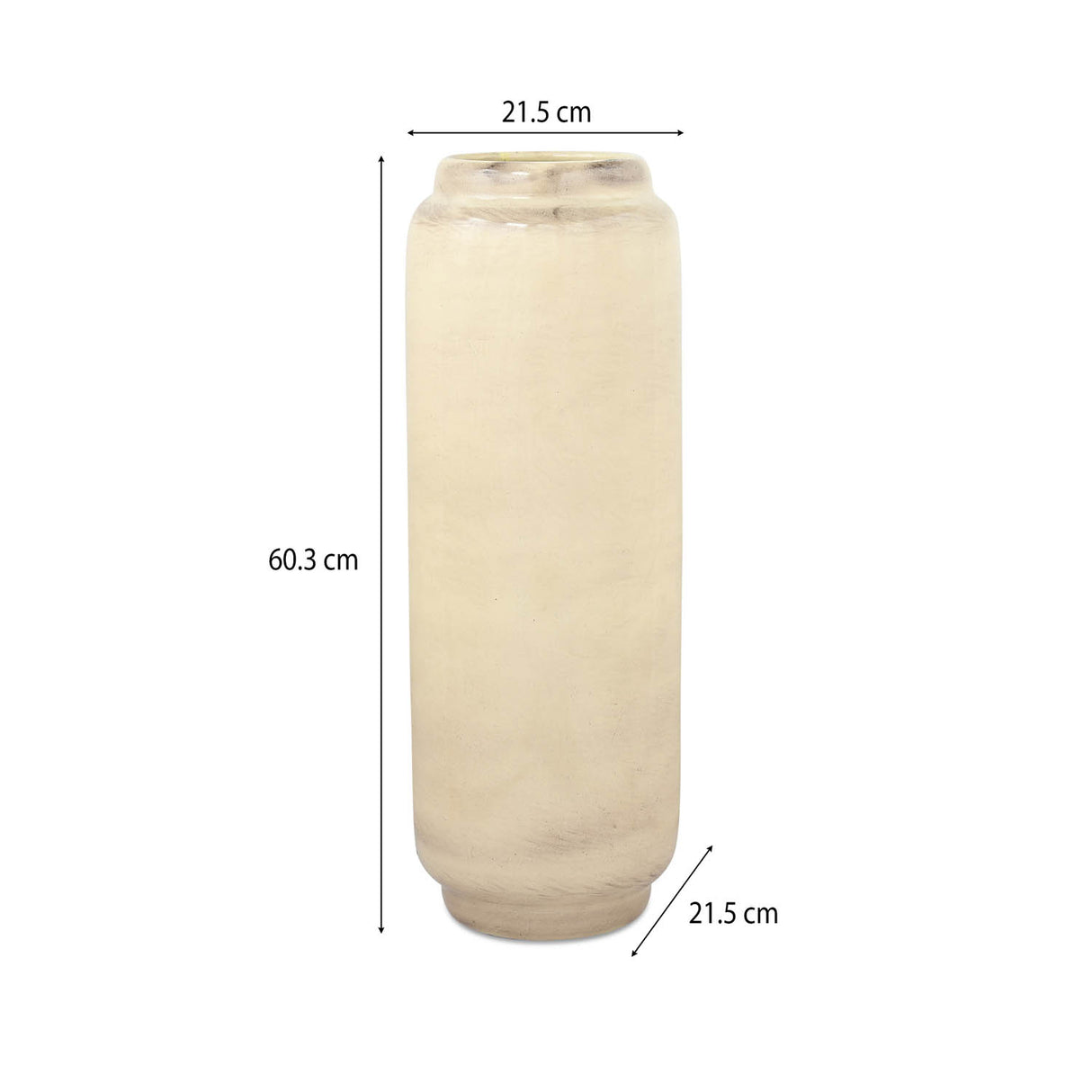 Decorative Tall Floor Oval Vase- White