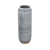 Decorative Tall Floor Vase with Golden Branch- Grey and Gold