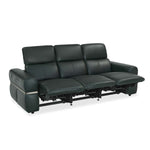 Castel 3 Seater Leather Electric Sofa Recliner- Green