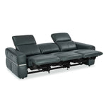 Castel 3 Seater Leather Electric Sofa Recliner- Green