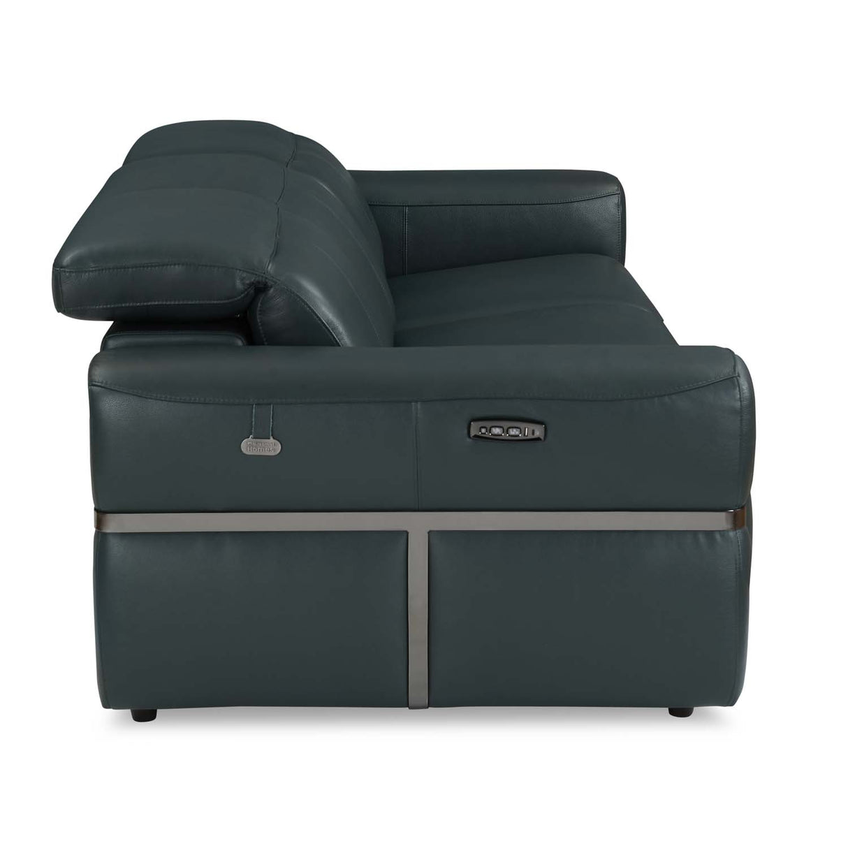 Castel 3 Seater Leather Electric Sofa Recliner- Green