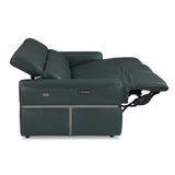 Castel 3 Seater Leather Electric Sofa Recliner- Green