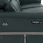 Castel 3 Seater Leather Electric Sofa Recliner- Green
