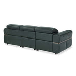 Castel 3 Seater Leather Electric Sofa Recliner- Green