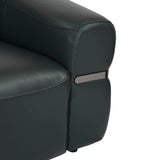 Castel 2 Seater Leather Electric Sofa Recliner with Storage Console- Green