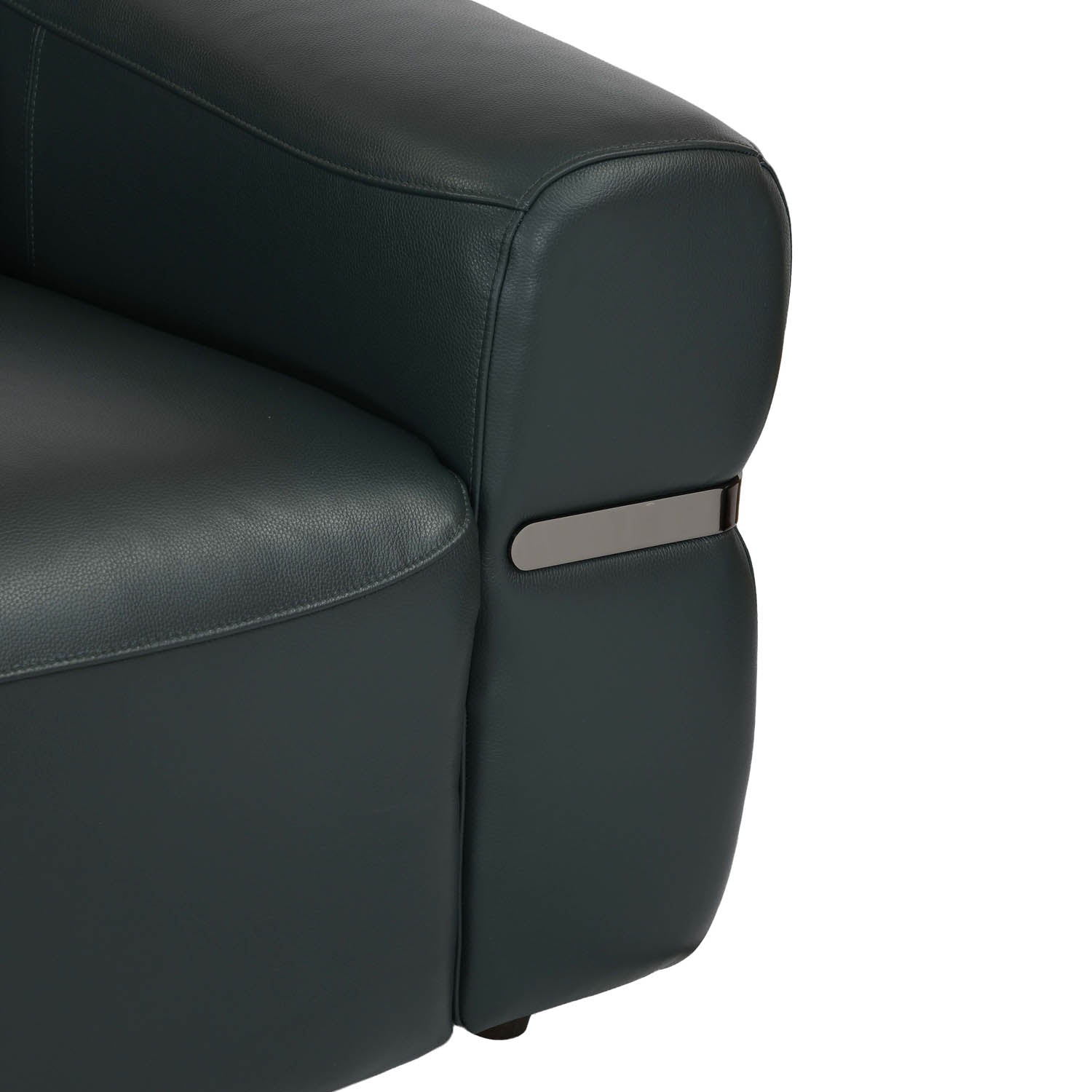 Castel 2 Seater Leather Electric Sofa Recliner with Storage Console- Green