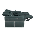 Castel 3 Seater Leather Electric Sofa Recliner- Green