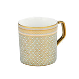 Printed Design Coffee Mug Set of 6- White and Gold