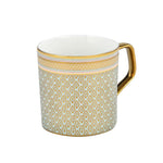 Printed Design Coffee Mug Set of 6- White and Gold