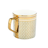Printed Design Coffee Mug Set of 6- White and Gold
