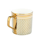 Printed Design Coffee Mug Set of 6- White and Gold