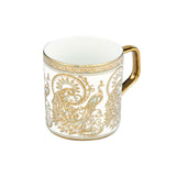Peacock Design Coffee Mug Set of 6- White and Gold