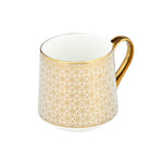 Printed Design Coffee Mug Set of 6- Gold and White