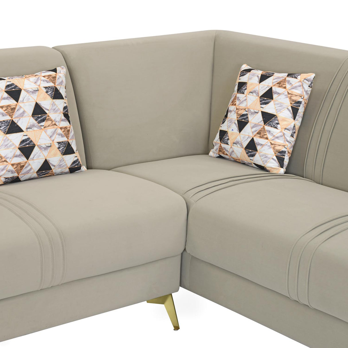 Copper Corner Sofa- Beige