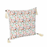 Floral Cotton 16" x 16" Filled Cushion- Multicolor
