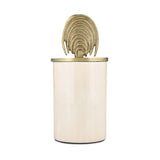 Cannister with Arch Lid Large- Cream and Gold