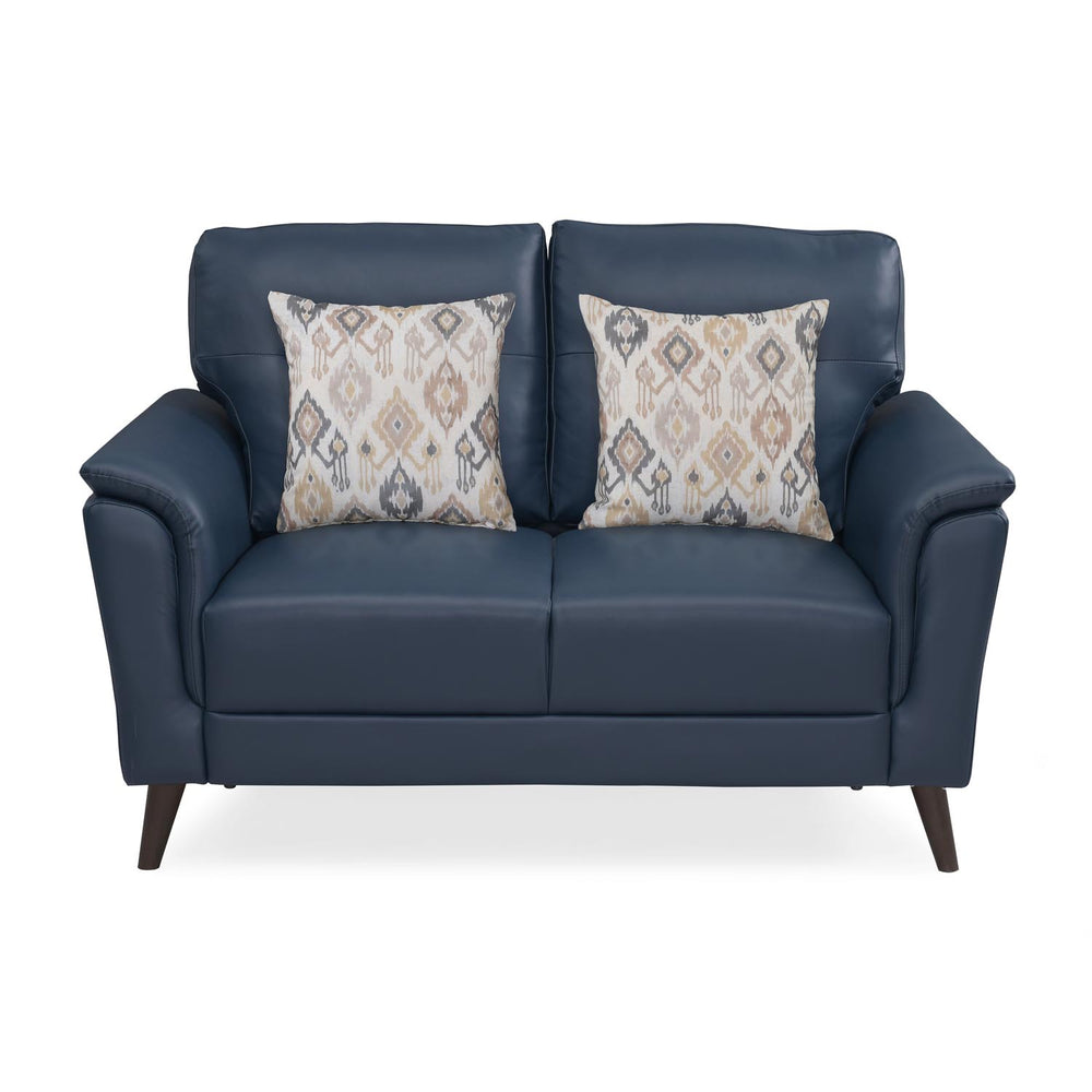 Aiden 2 Seater Leatherette Sofa- Navy Blue