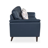 Aiden 2 Seater Leatherette Sofa- Navy Blue