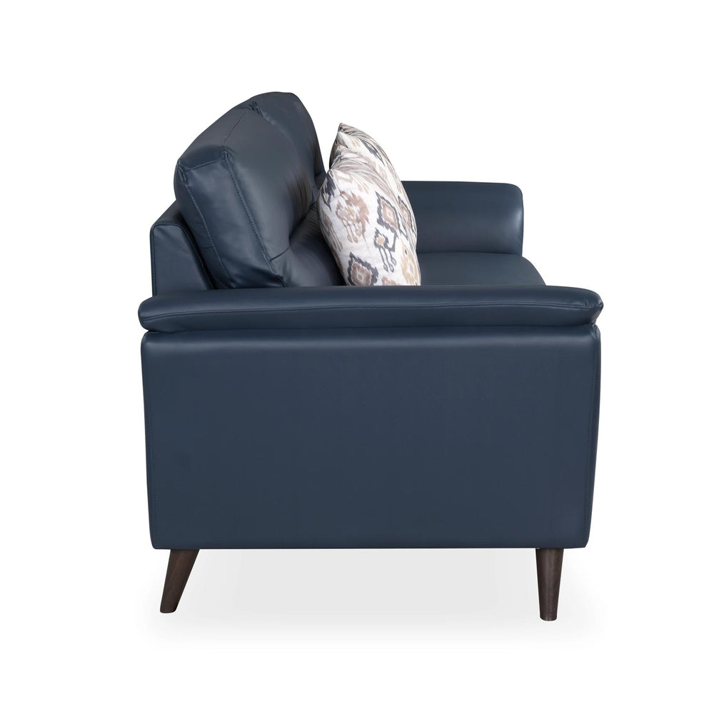 Aiden 2 Seater Leatherette Sofa- Navy Blue