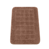 Rectangular Plush Polyester 16" x 24" Bath Mat (Camel Brown)