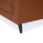 Aiden Leatherette Corner Sofa- Tan Brown