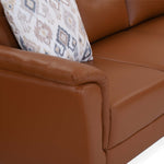 Aiden Leatherette Corner Sofa- Tan Brown