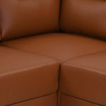 Aiden Leatherette Corner Sofa- Tan Brown
