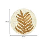 Leaf Beaded Polyester Trivet- Gold