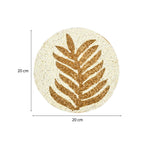 Leaf Beaded Polyester Trivet- Gold