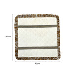 Palm Tree Embroidery Cotton Trivet- Beige and Brown