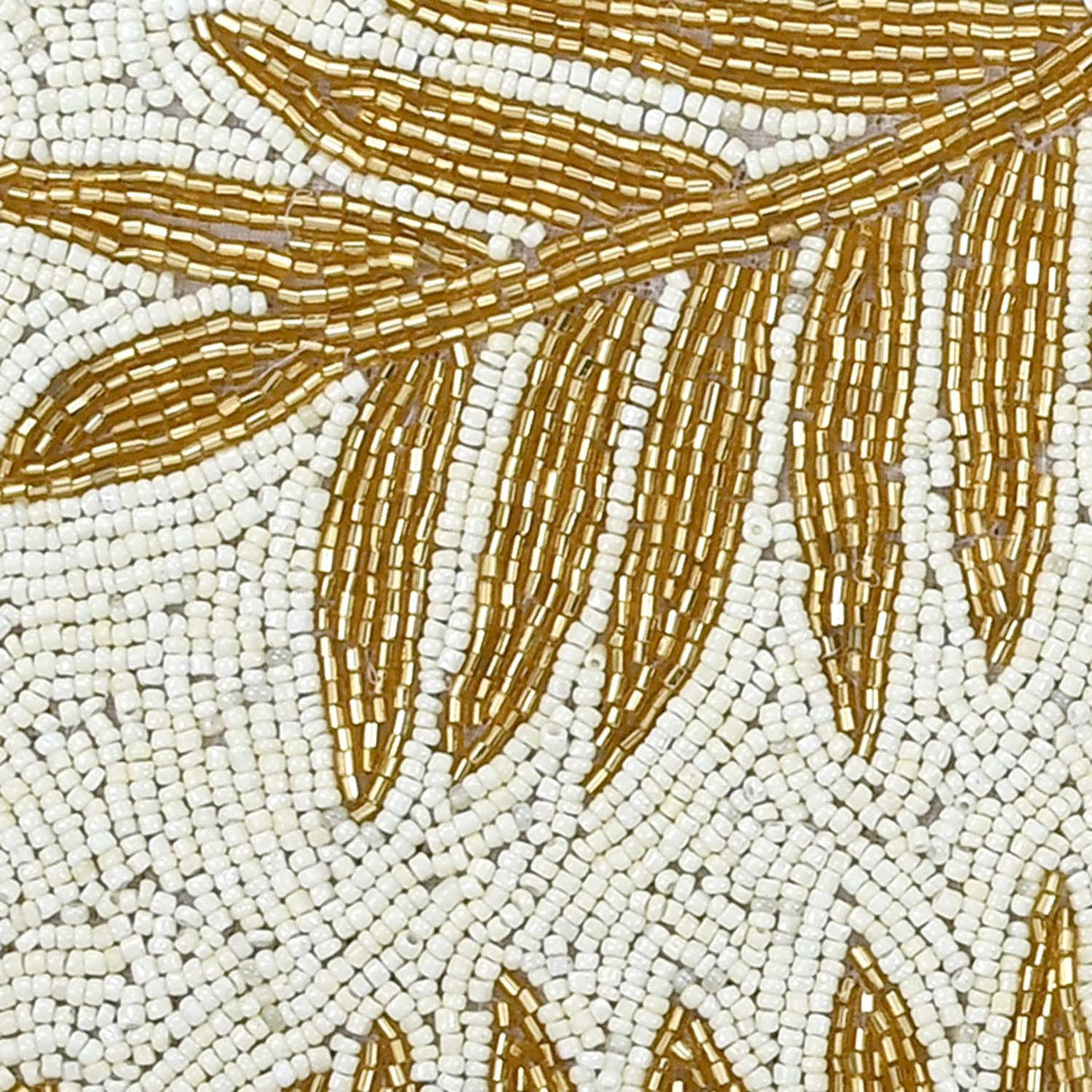 Leaf Beaded Polyester Table Runner Small- Gold
