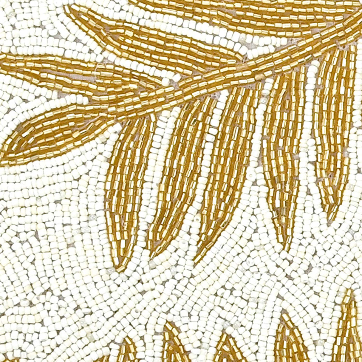 Leaf Beaded Polyester Table Runner Large- Gold