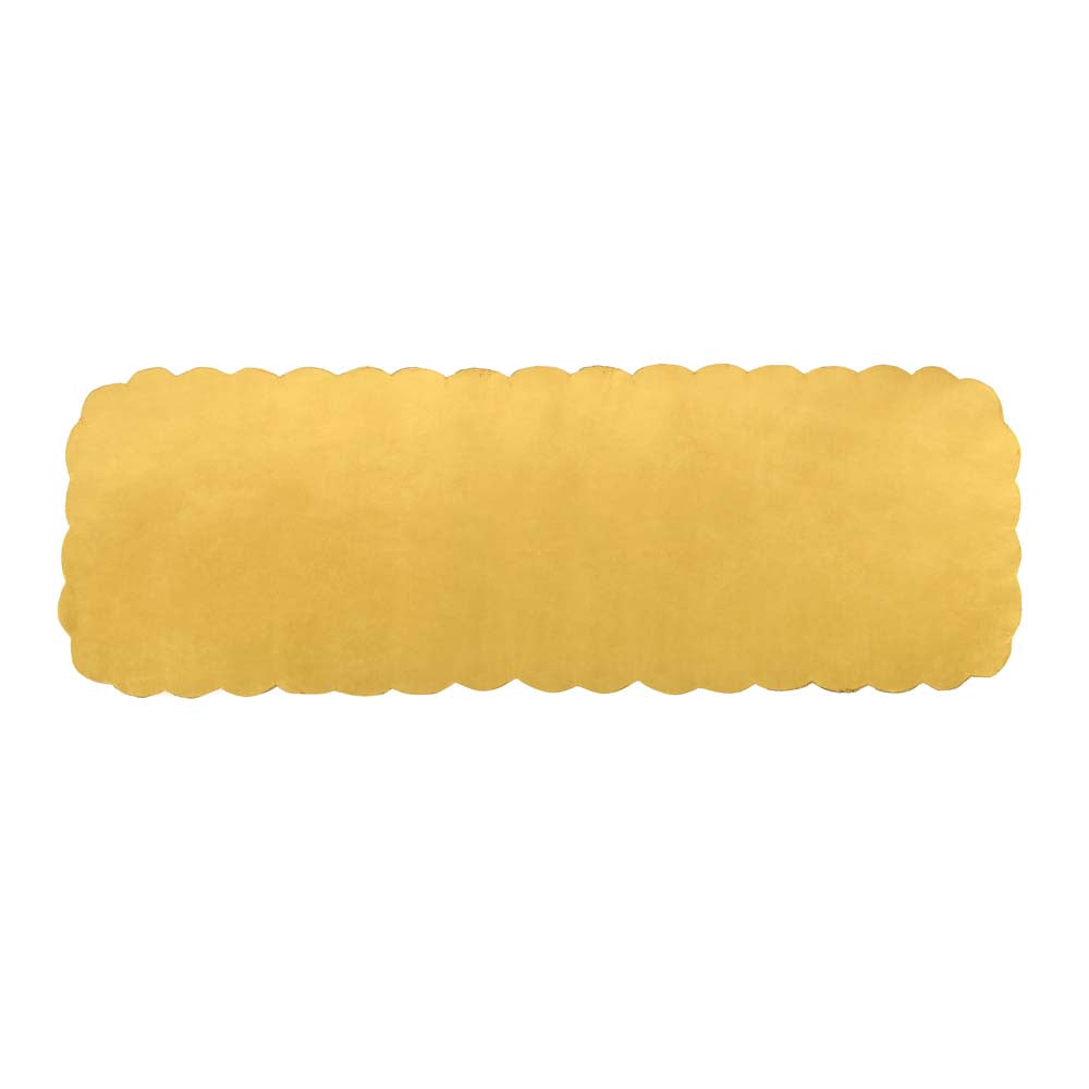 Leaf Beaded Polyester Table Runner Large- Gold and Off-white