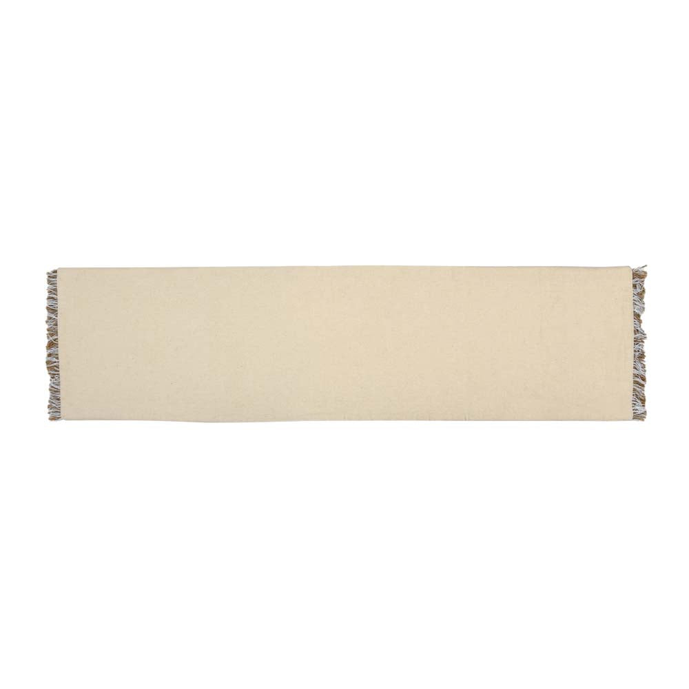 Palm Tree Embroidery Cotton Table Runner Small- Beige and Brown