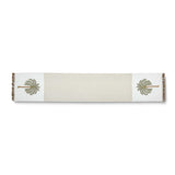 Palm Tree Embroidery Cotton Table Runner Large- Beige and Brown