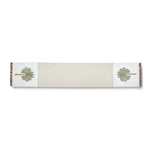 Palm Tree Embroidery Cotton Table Runner Large- Beige and Brown